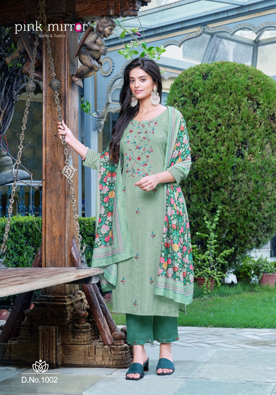Pink Mirror New Exclusive Wear Designer Fancy Printed Kurti Bottom With Dupatta Collection
